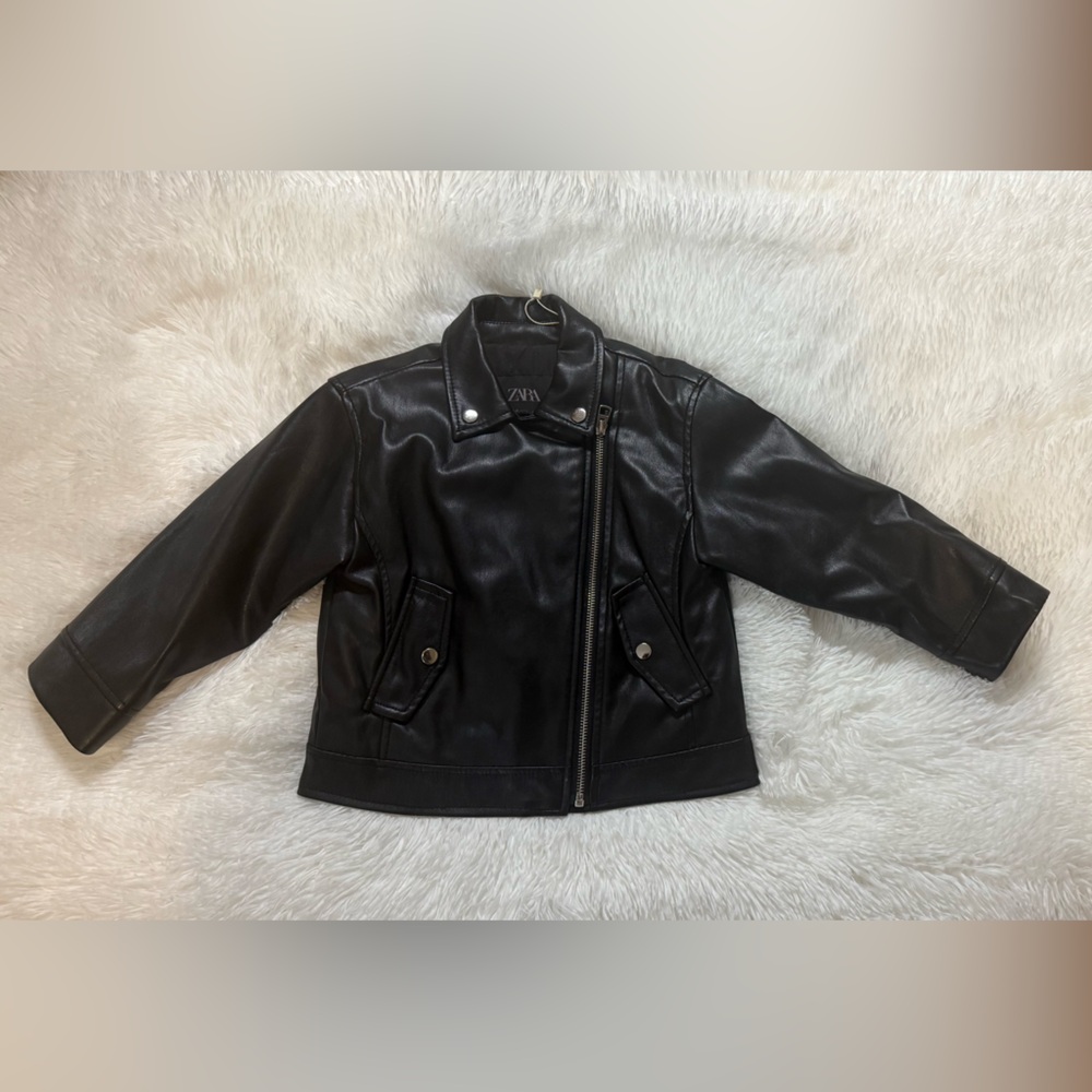 Kids faux-leather jacket